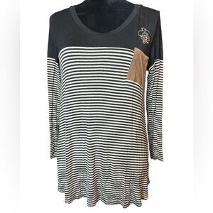 Bamboa OSU Striped Black and Brown Women's Top